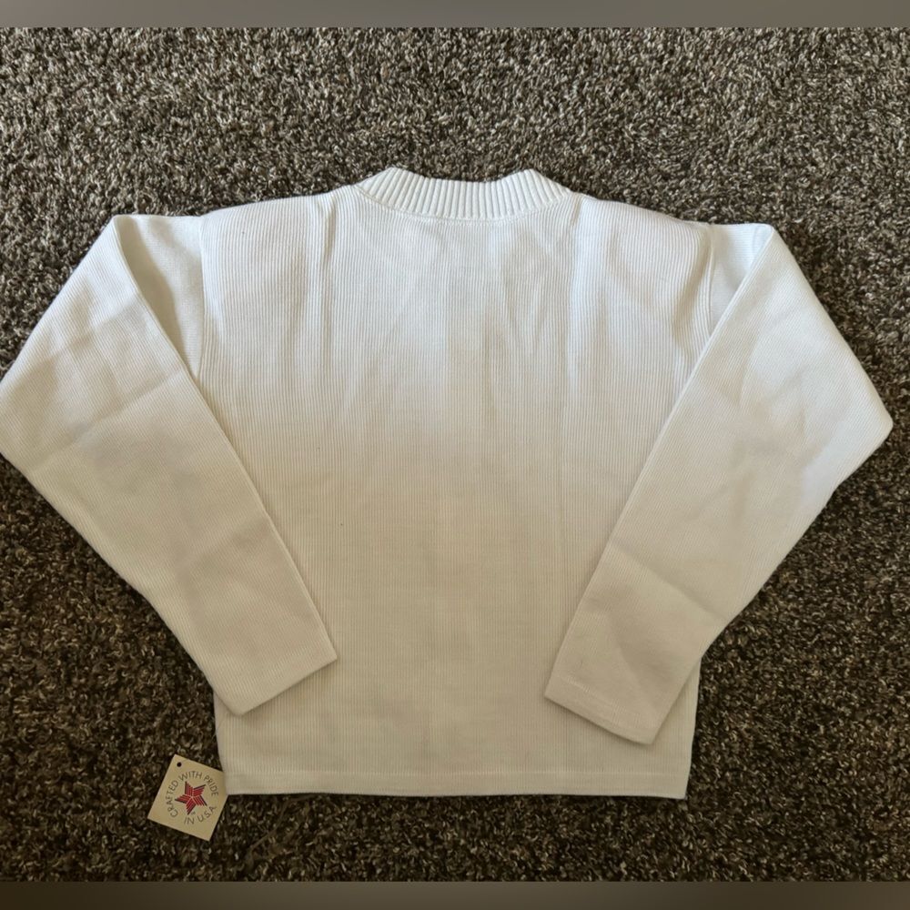 Vintage 80s‎ Lightweight Knit Zip Up Athletic Jacket Oversized Cropped Sz S - Picture 2 of 6